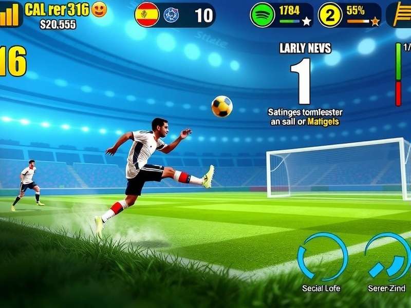 Speed Striker gameplay screenshot showing football action